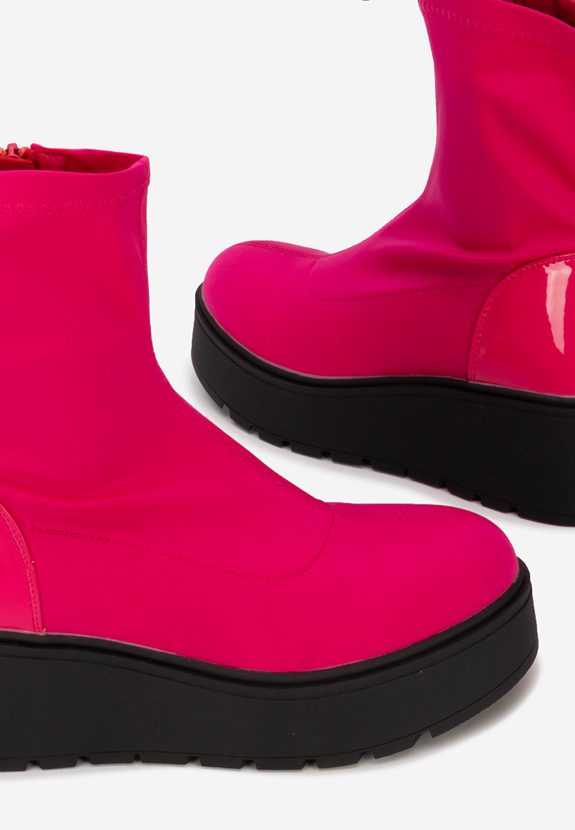 Bottines à plateforme fuchsia Hannah