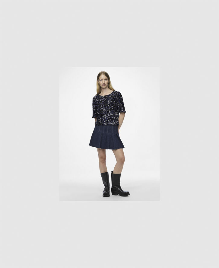 Pieces PCKAM SS TOP BC Black/bellweather sequins