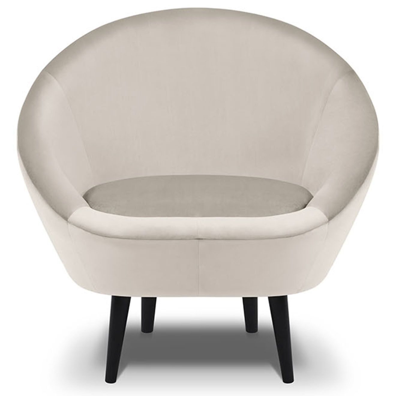 Mazzini Sofas Fauteuil velours petale beige - 94x90x92 cm