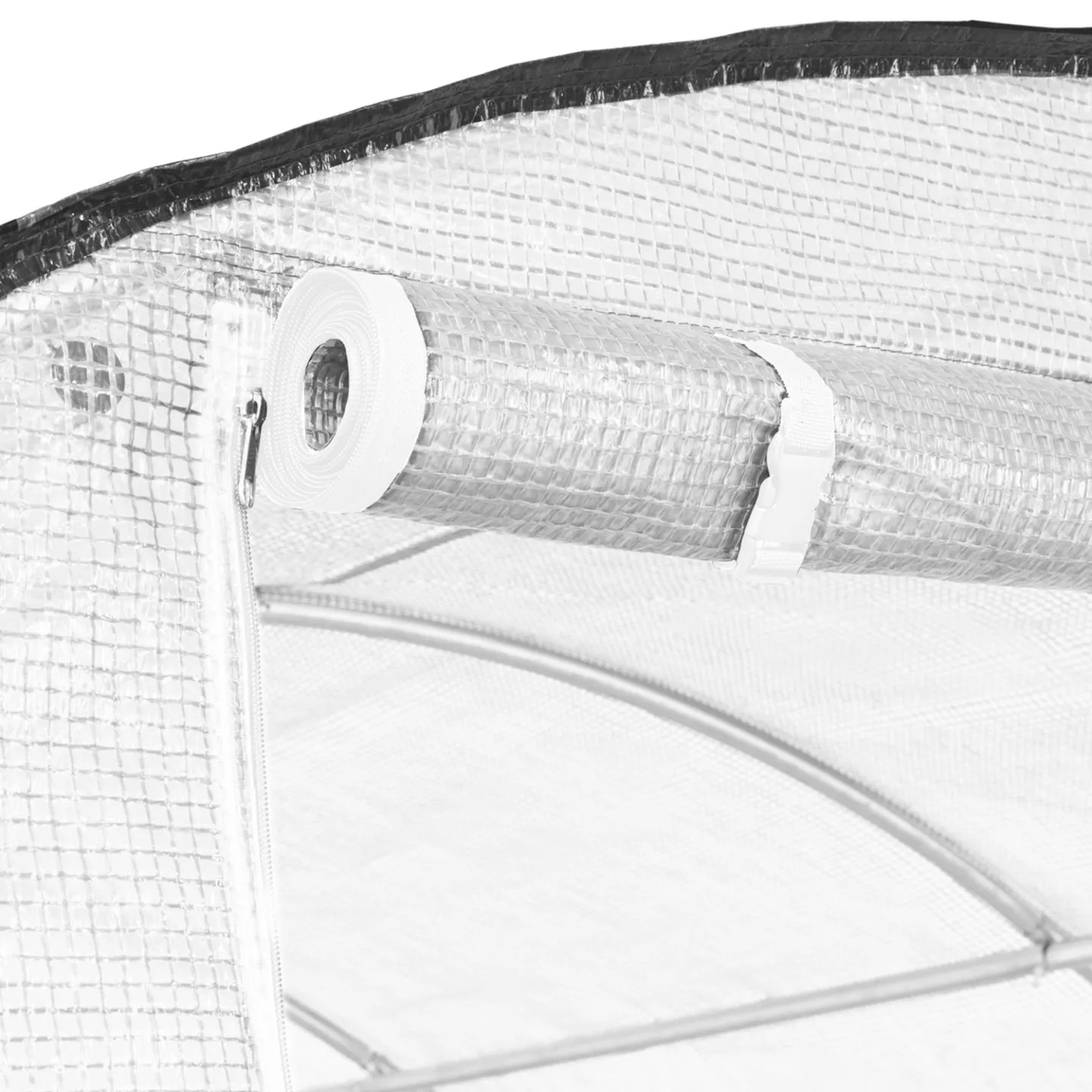Serre tunnel de jardin 12M² blanche relevable avec moustiquaire