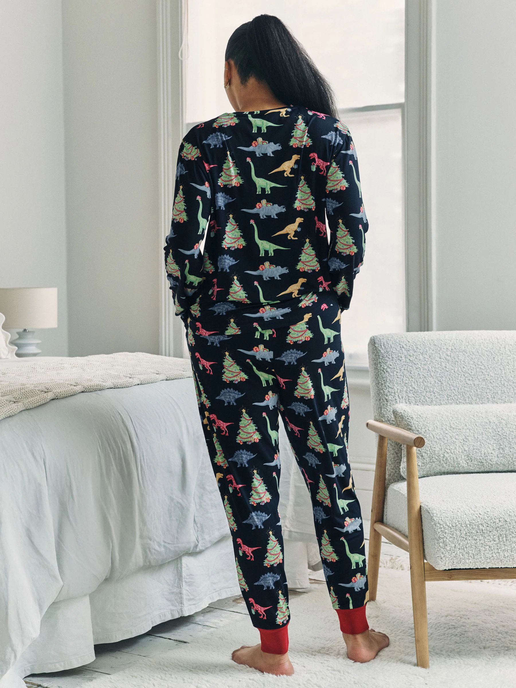 Chelsea Peers Kerstmis Lange Pyjama met Dinosaurusprint