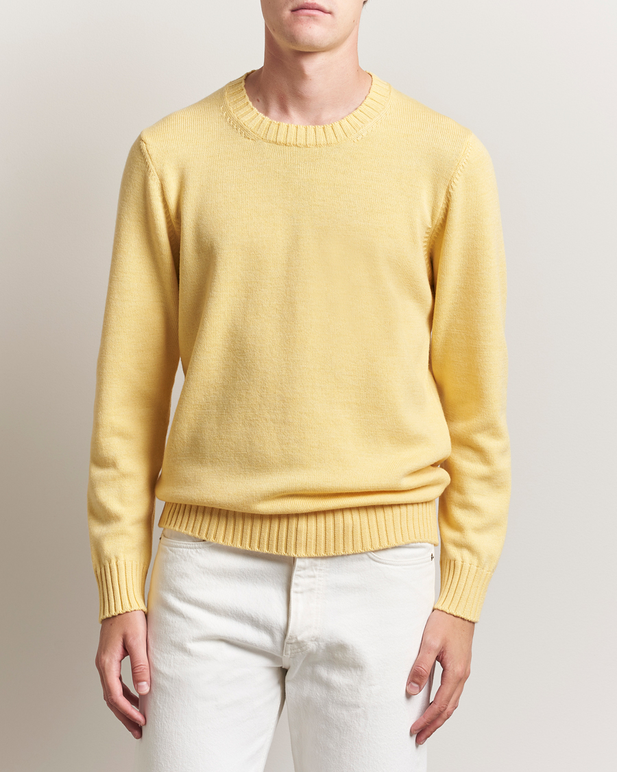 Piacenza Cashmere Brushed Wool Crew Neck Yellow