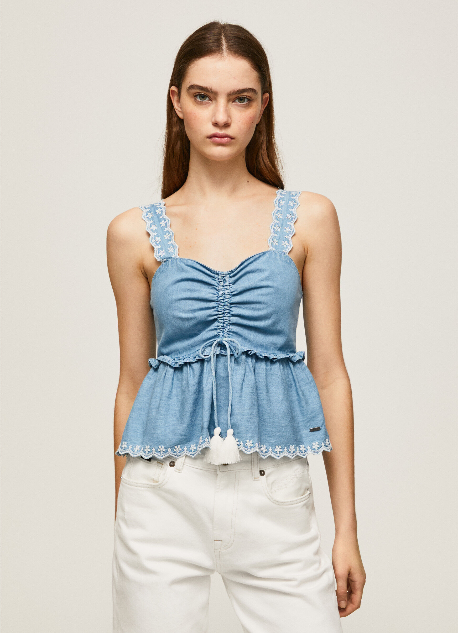 BLUSA DE ALÇA JEANS - azul
