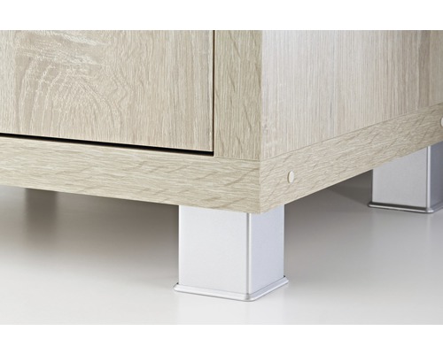 Meubelpoot Tarrox, vlak met hoeken, 50 x 45 x 45 mm, zilver