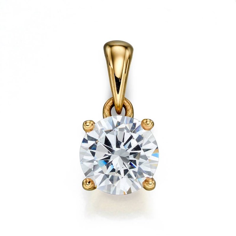 Collier zirconia en or 375/1000