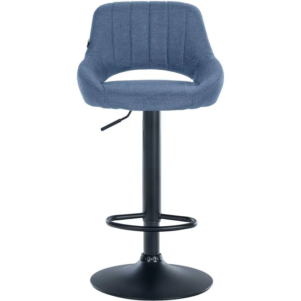 CLP Barkruk Milet zwart Frame - Stof - blauw
