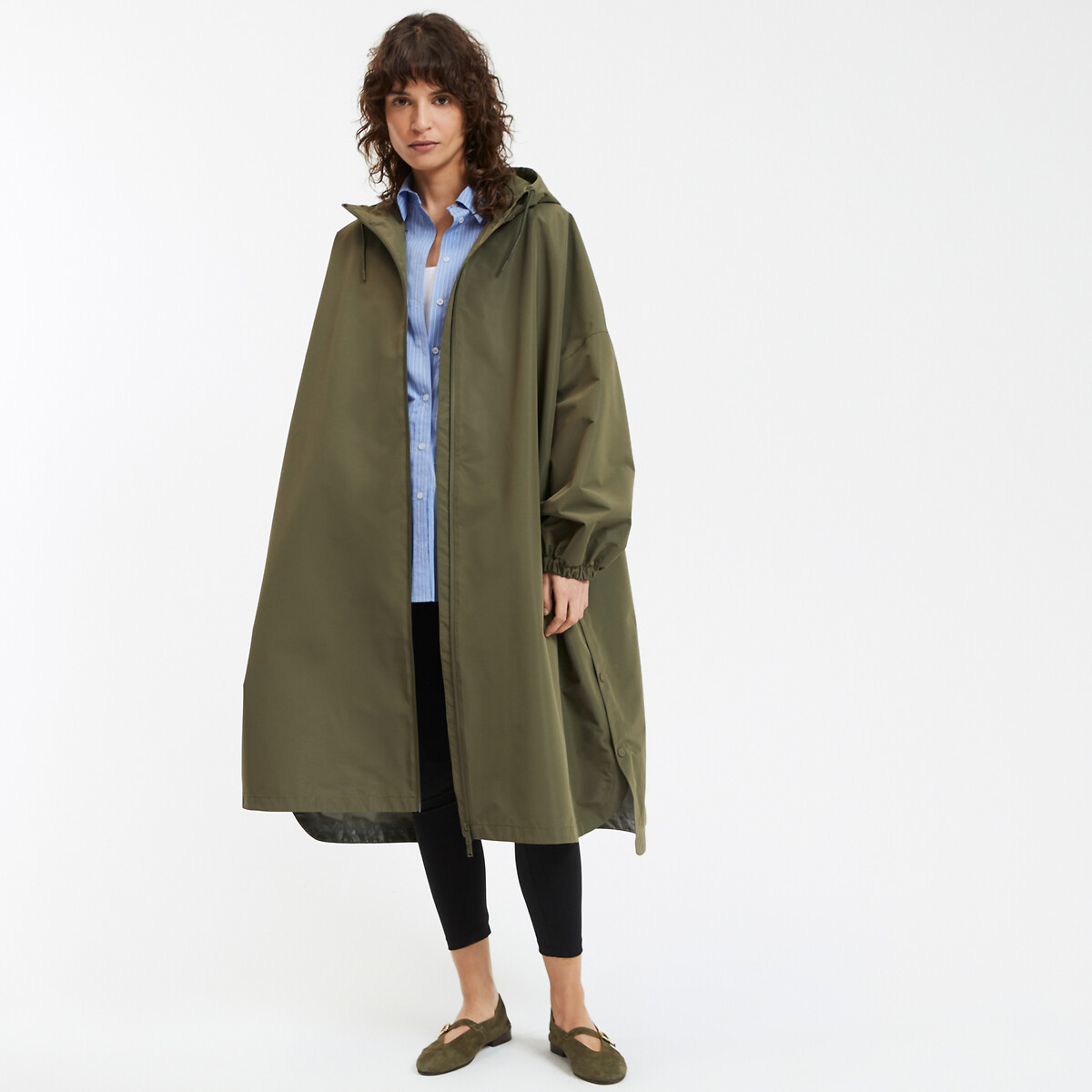 COLEÇÕES LA REDOUTE<br>Jaqueta corta-vento oversized com capuz