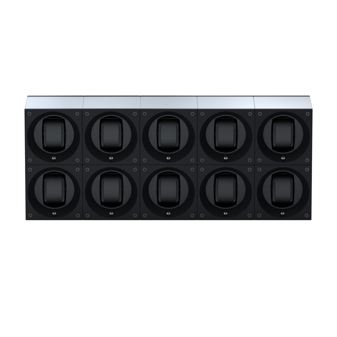 SwissKubik Masterbox Aluminium Silber - 10 Uhren