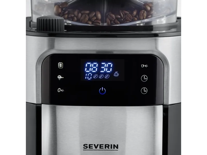 SEVERIN KA 4814 - Kaffemaskine - 8 kopper - børstet rustfrit stål/sort