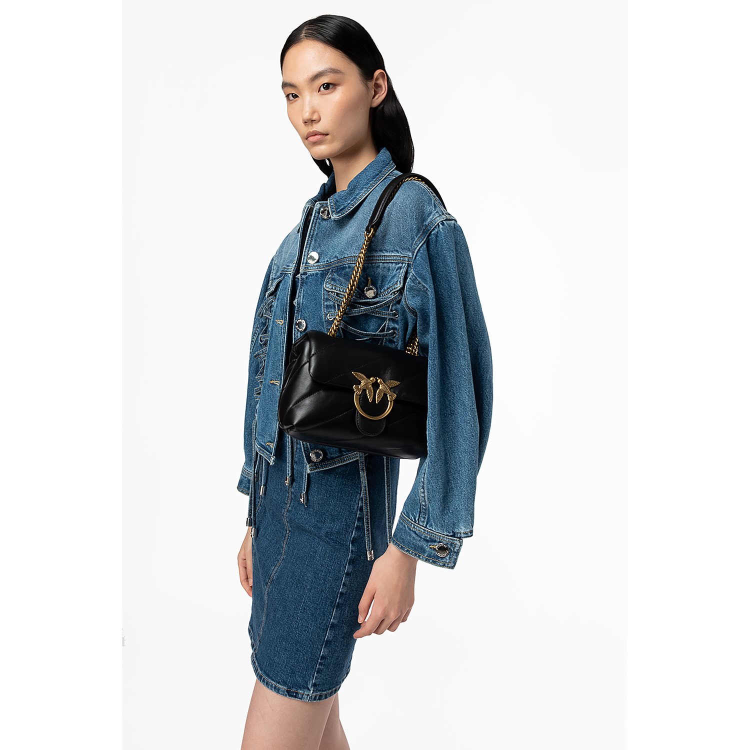 Pinko Love Puff Mini Cl black-old silver