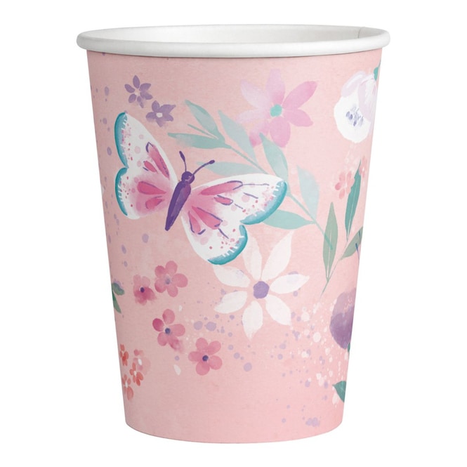 8 Partybecher - Schmetterling - Flutter - ca. 250 ml