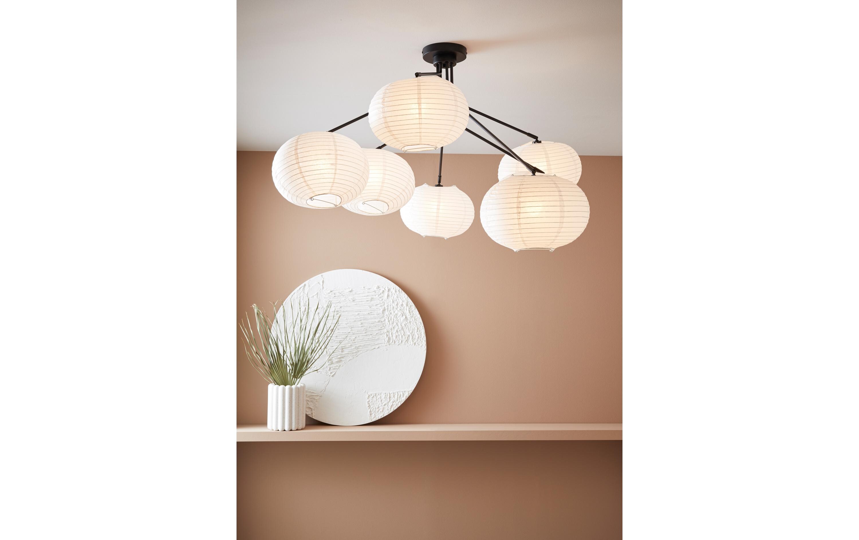 Deckenleuchte Galaxy, 7 x E14, max. 15W, Schwarz/Weiss<br>Deckenlampe