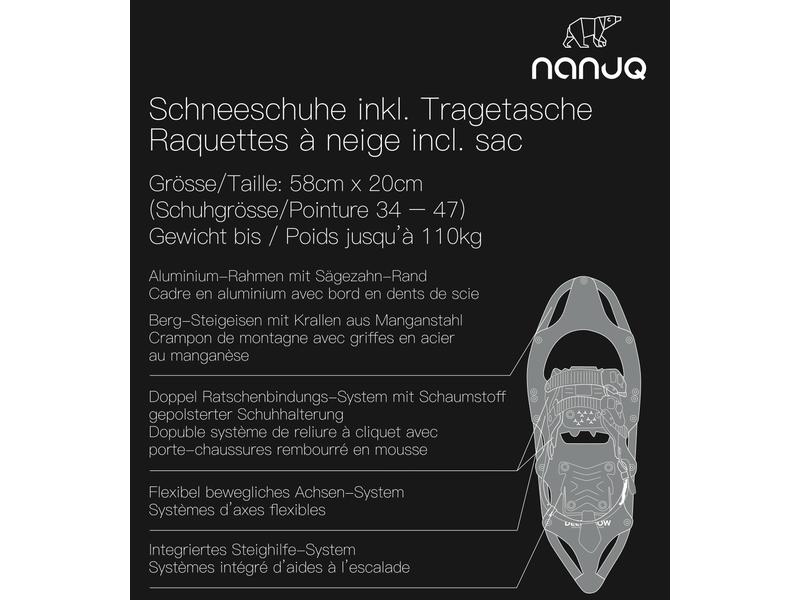 Nanuq Schneeschuh Deepsnow Schwarz/Blau Der Schneeschuh für viel Komfort und Spass für Einsteiger und Profis