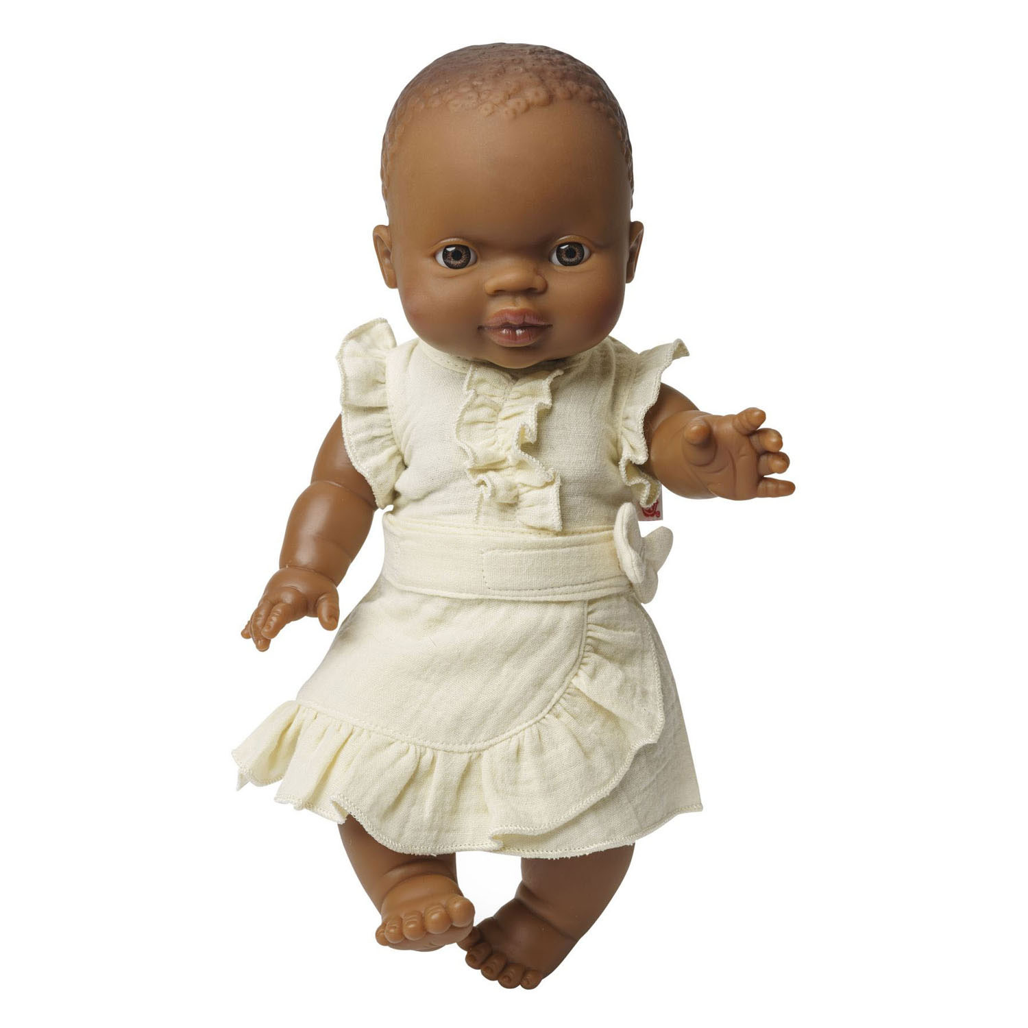 Poppen Wikkelrok Ecru met Ruches, 28-35 cm