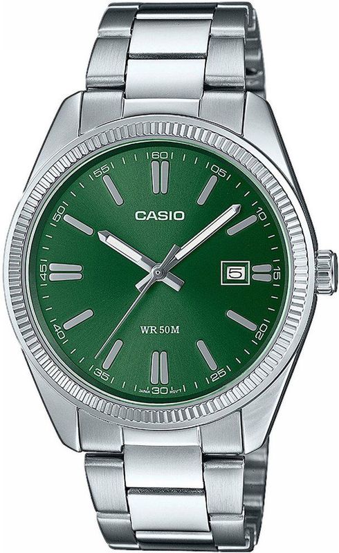 Casio - MTP-1302PD-3AVEF - Heren Horloge - Groen - Staal - Quartz
