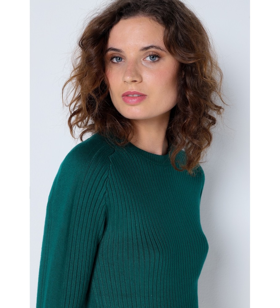 Lois Calça de Malha Canelada Ajustada Verde