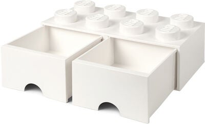 LEGO Oppbevaringsboks med Skuff 8, Hvit