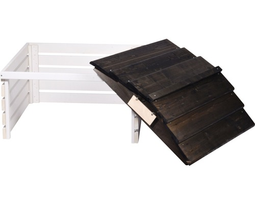 Robotmaaiergarage met bord 78,5 x 74 x 52,5 cm wit