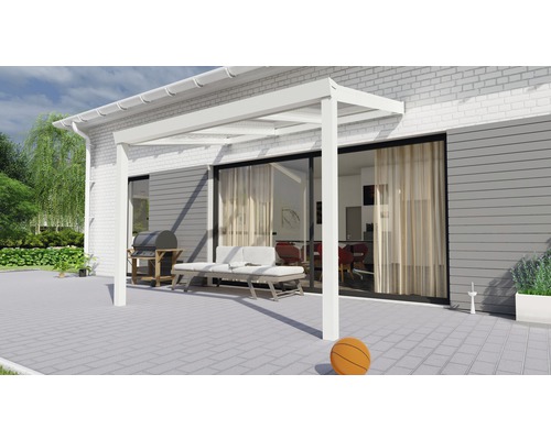Legend terrasoverkapping met helder polycarbonaat, 300x200 cm, wit