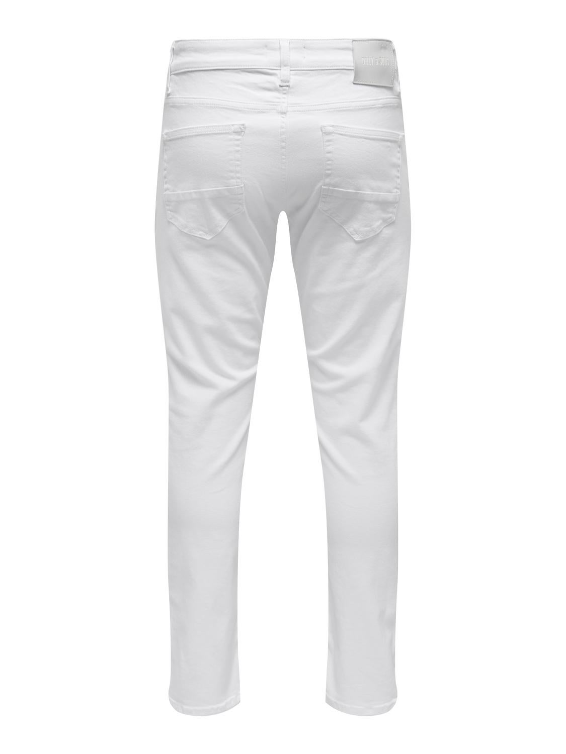 ONSLOOM Mid Rise Slim Fit Jeans White Denim