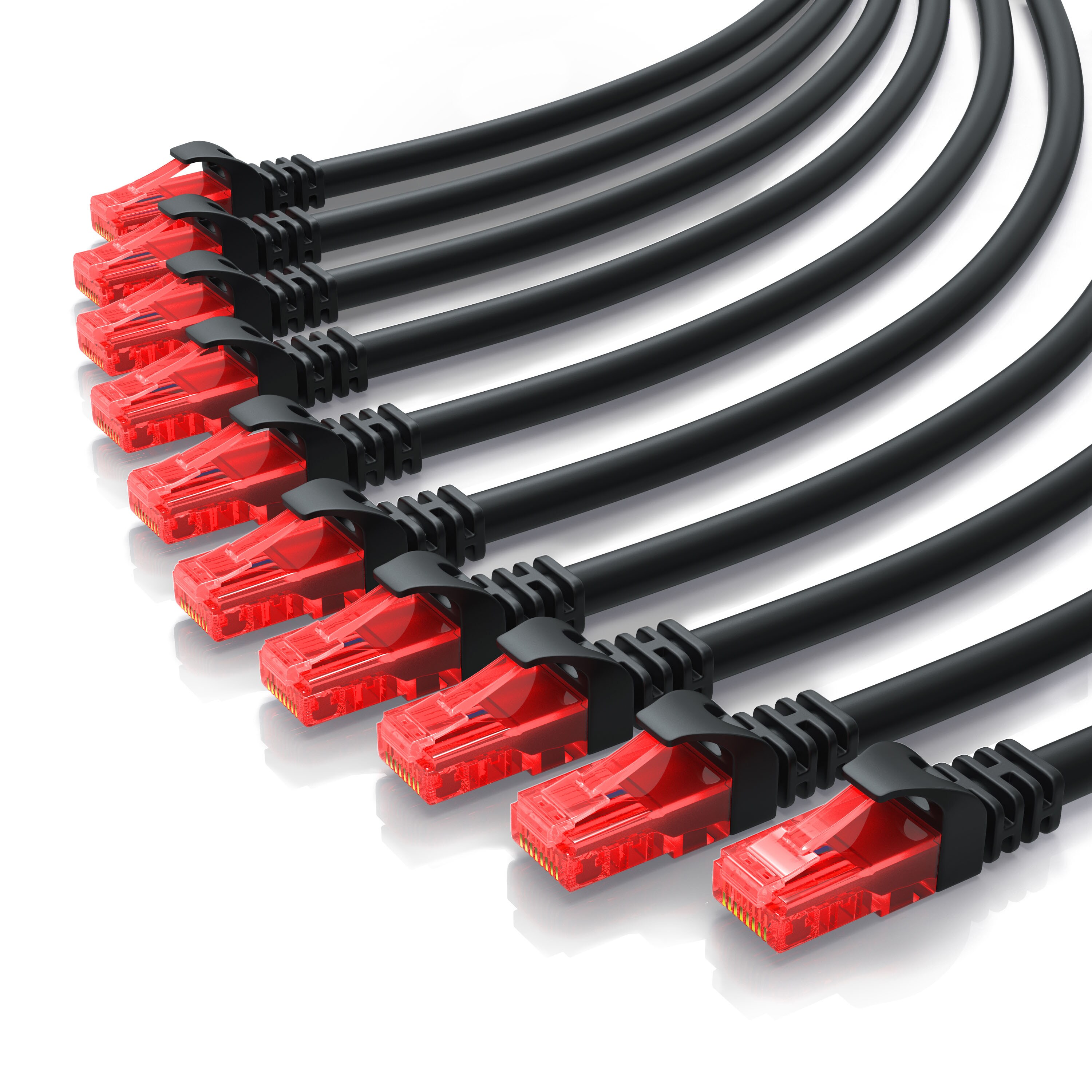CSL 10x Cat 6 Gigabit Ethernet LAN Kabel - mehrfach geschirmt - UTP Gigabit - 1000 Mbit/s - Patchkabel - Netzwerkkabel - 0,5m