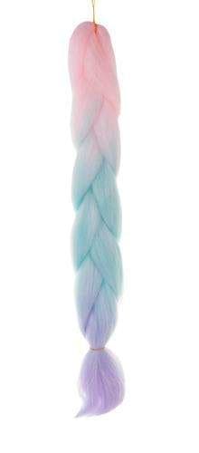 Syntetisk hår ombre fletter rosa/ni/f W10341