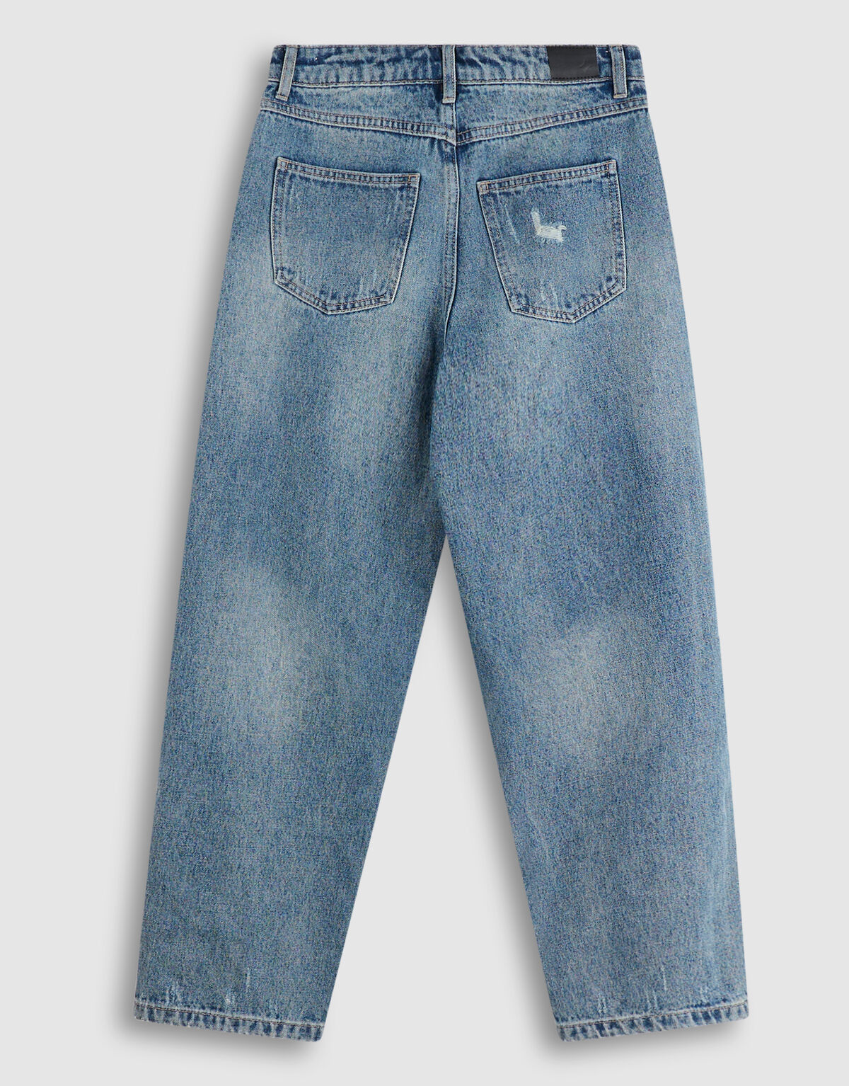 Destroyed Balloon Fit Jeans Donkerblauw