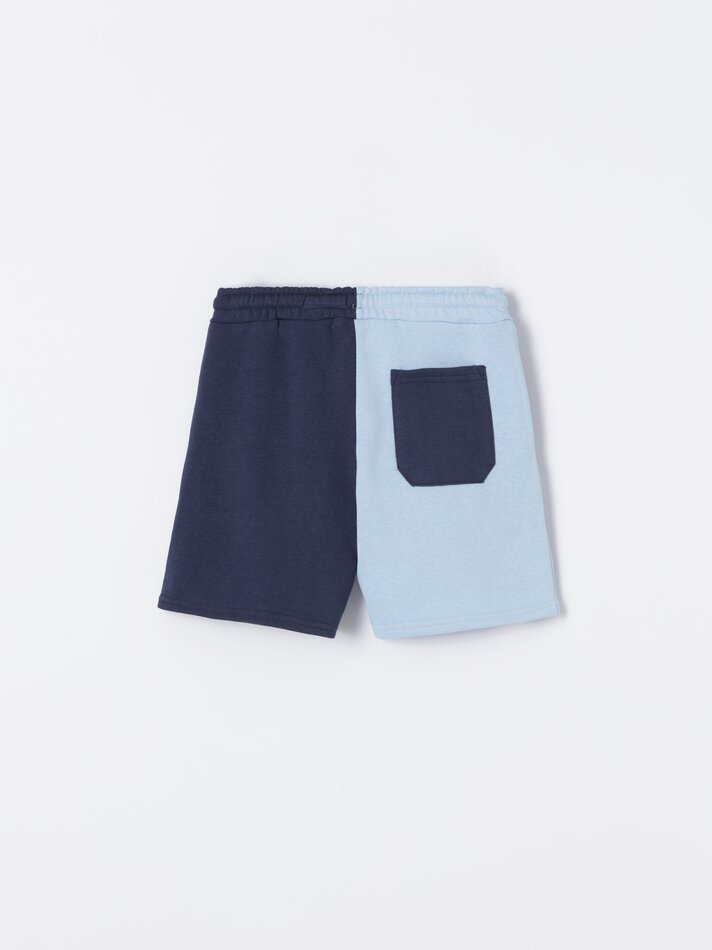 Bermuda jogger color block Sonicñ - Azul Médio