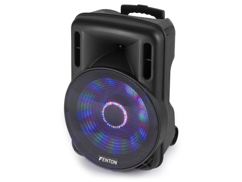 Fenton Lautsprecher FT15LED Aktiv Trolley-Speaker Aktive Multifunktionsbox mit Akku und Lichteffekt