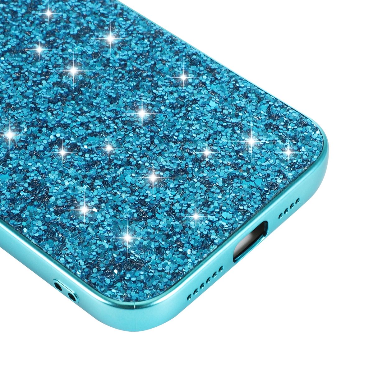 Schutz Handy Hülle für Apple iPhone 15 Pro Case Cover Glitzer Bumper EtuisTasche