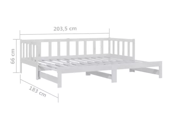 Lit coulissant Blanc 2x(90x200) cm Bois de pin massif