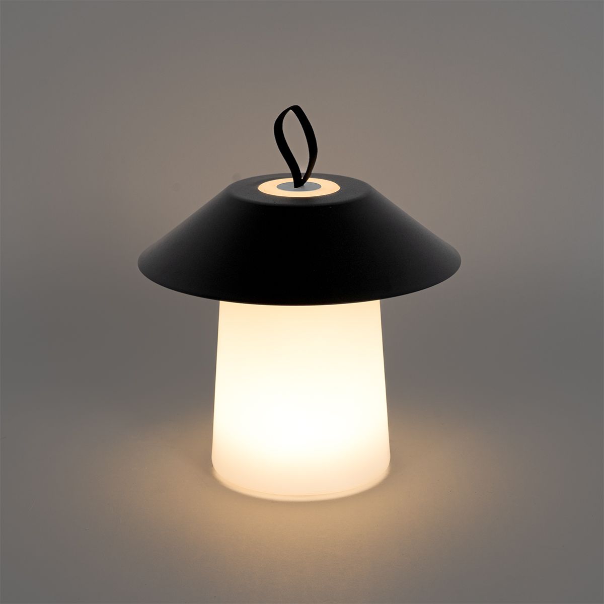 Set van 2 tafellampen mushroom zwart incl. LED oplaadbaar - Ivan