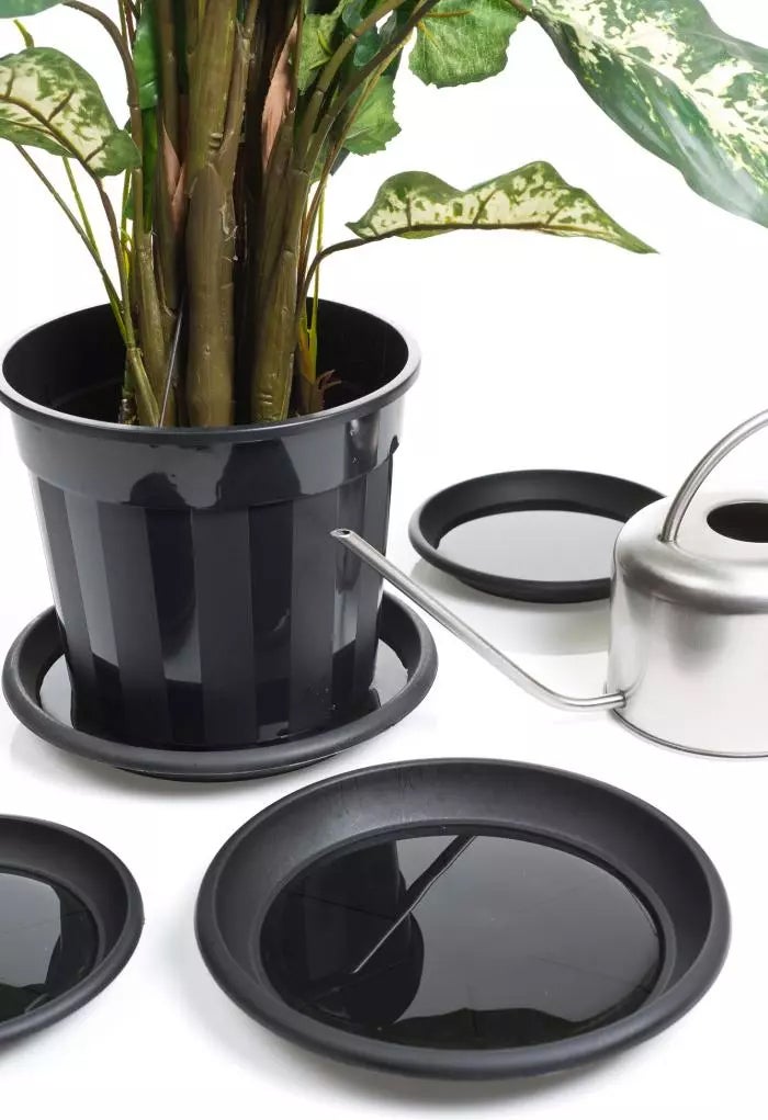 Nature plantenschotel zwart D 22,7 H 3,2 cm