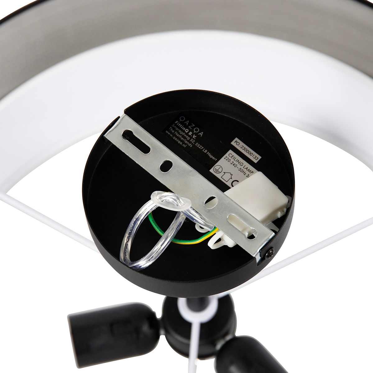 Smart plafondlamp zwart met wit 50 cm incl. 3 Wifi A60 - Drum Duo