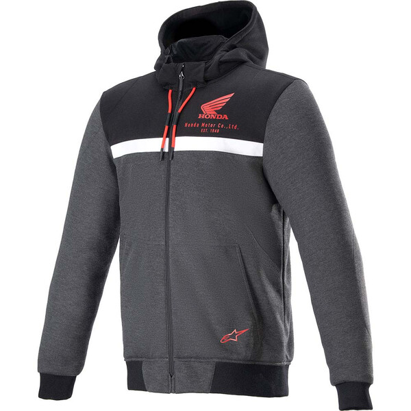 Alpinestars - Sweat zippé Honda Chrome Street Gris / Noir / Rouge