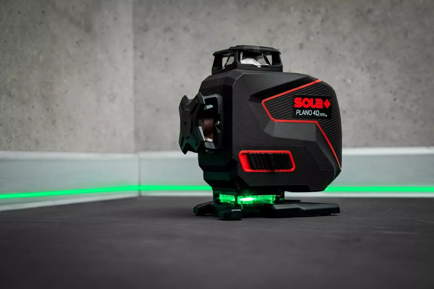 Sola PLANO 4D GREEN 360° Kruislijnlaser set in koffer - Groen - 4x 30m
