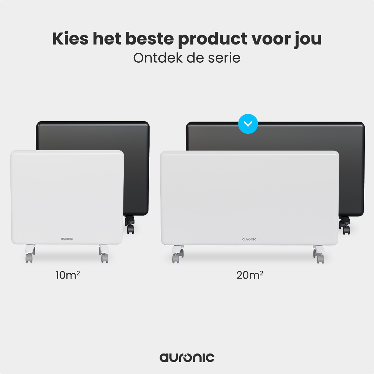 Auronic 2000 watt metalen paneel convectorkachel -  White
