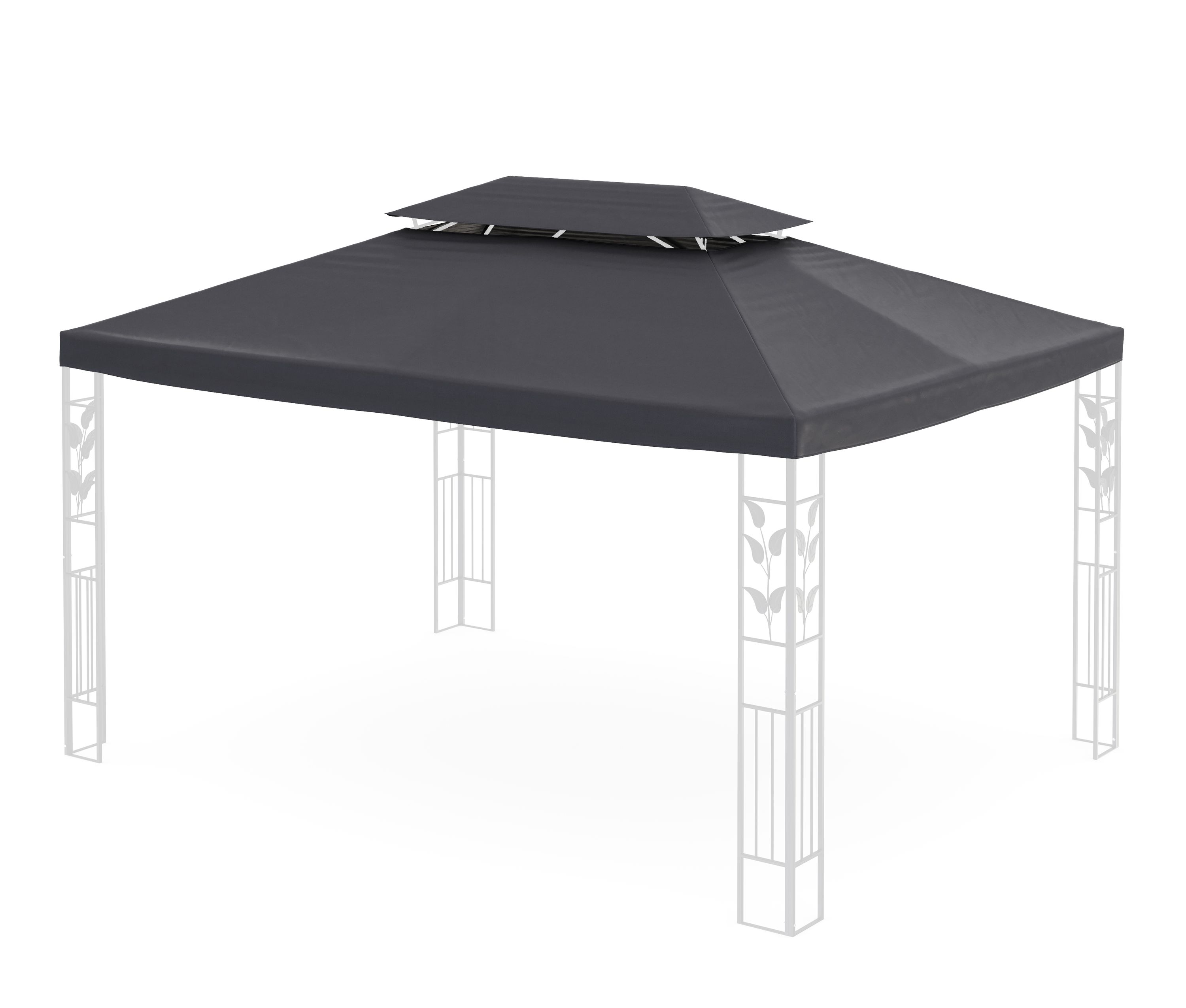 Dach Gartenpavillon ZEN 4 x 3 m anthrazit