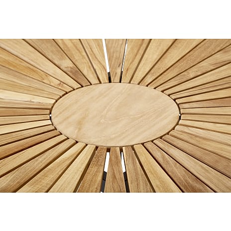 Kerteminde teak havebord Ø170 cm, antracit stel