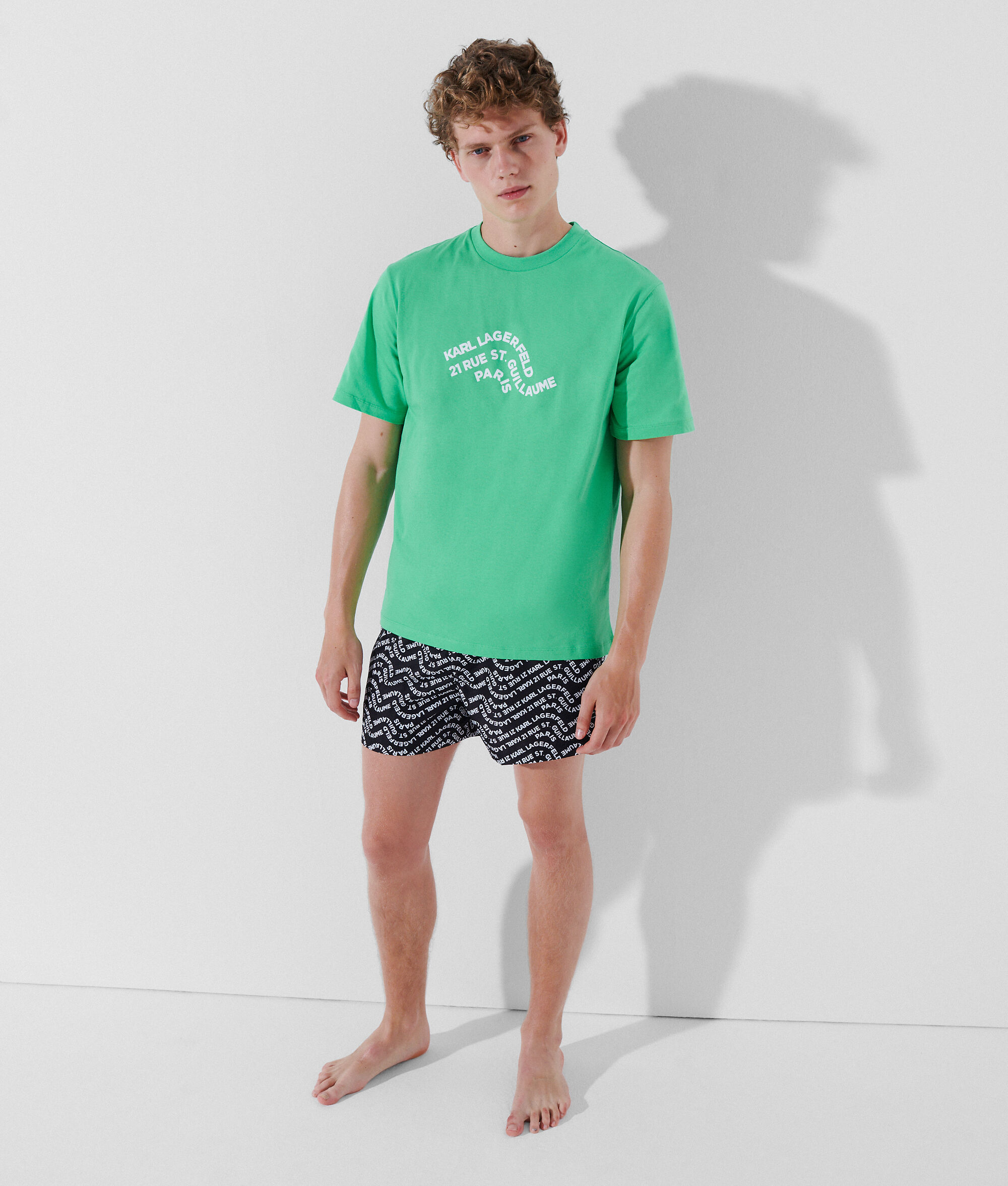 T-SHIRT DE PLAGE À LOGO KARL À EFFET ONDULÉ