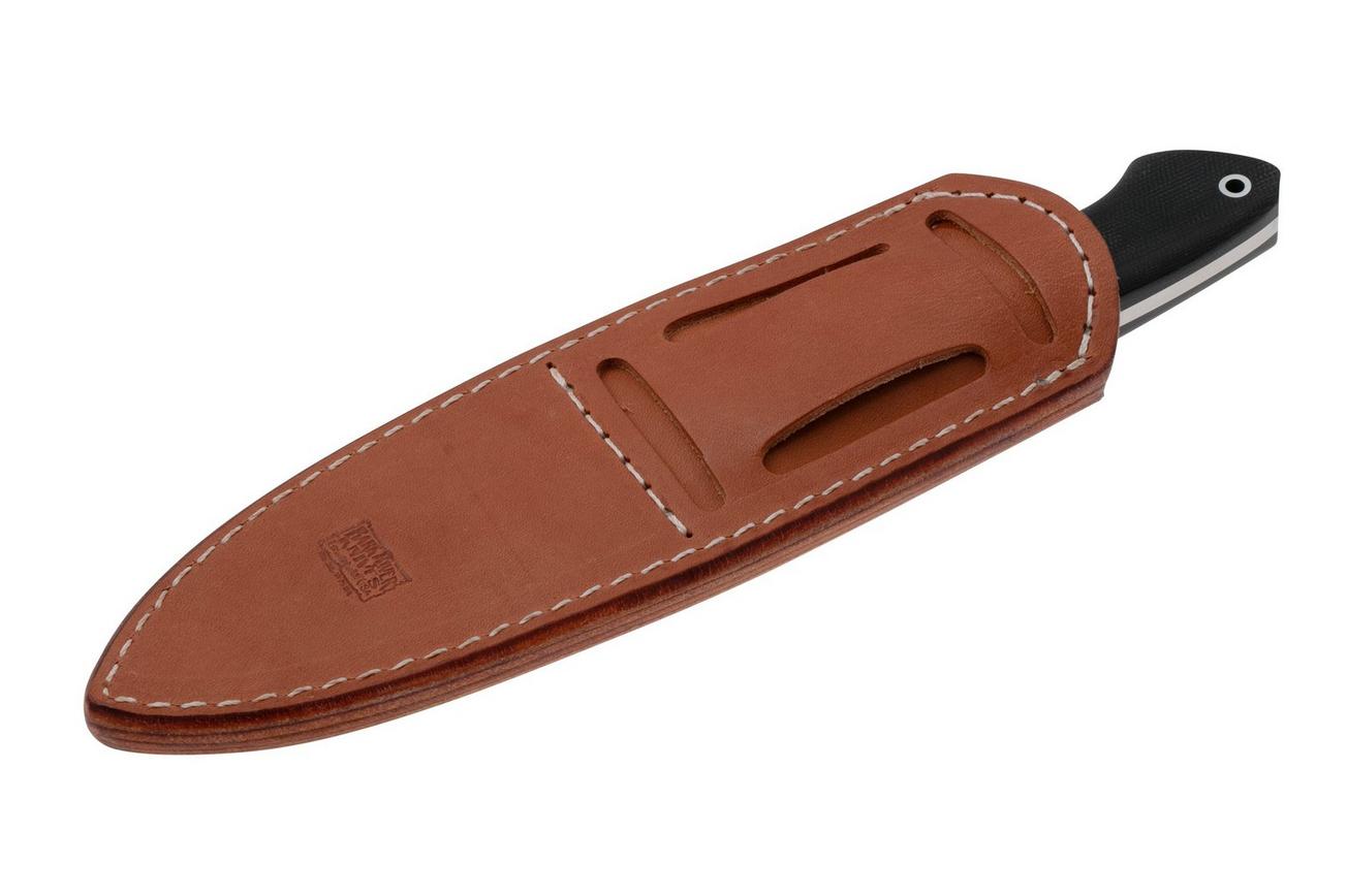 Bark River Wilderness 5 CPM Cru-Wear, Black Canvas Micarta, vaststaand mes