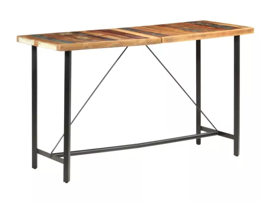 Table de bar 180x70x107 cm Bois de récupération solide