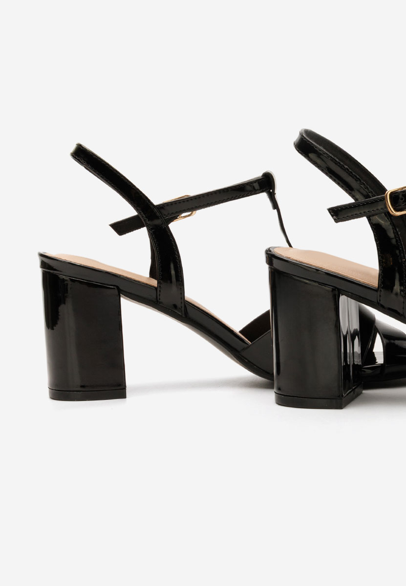 Sandales à talon épais noires Tamatha