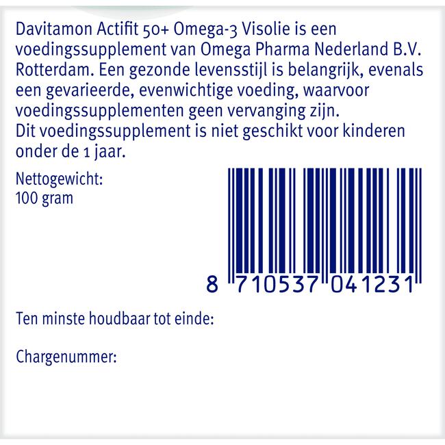 Davitamon Actifit 50+ Omega-3 Visolie Capsules