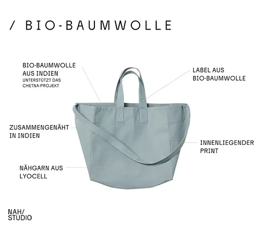 NAH/STUDIO Shopper | Bio-Baumwolle, Stormy Grey