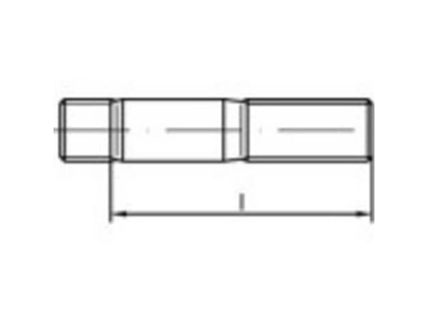 TOOLCRAFT 132700 Stiftskruer M8 55 mm DIN 938 Stål 50 stk