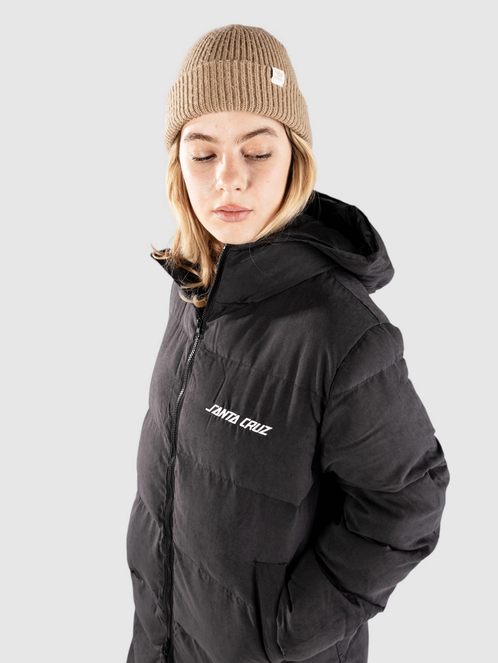Santa Cruz Strip Long Quilted Jacket black