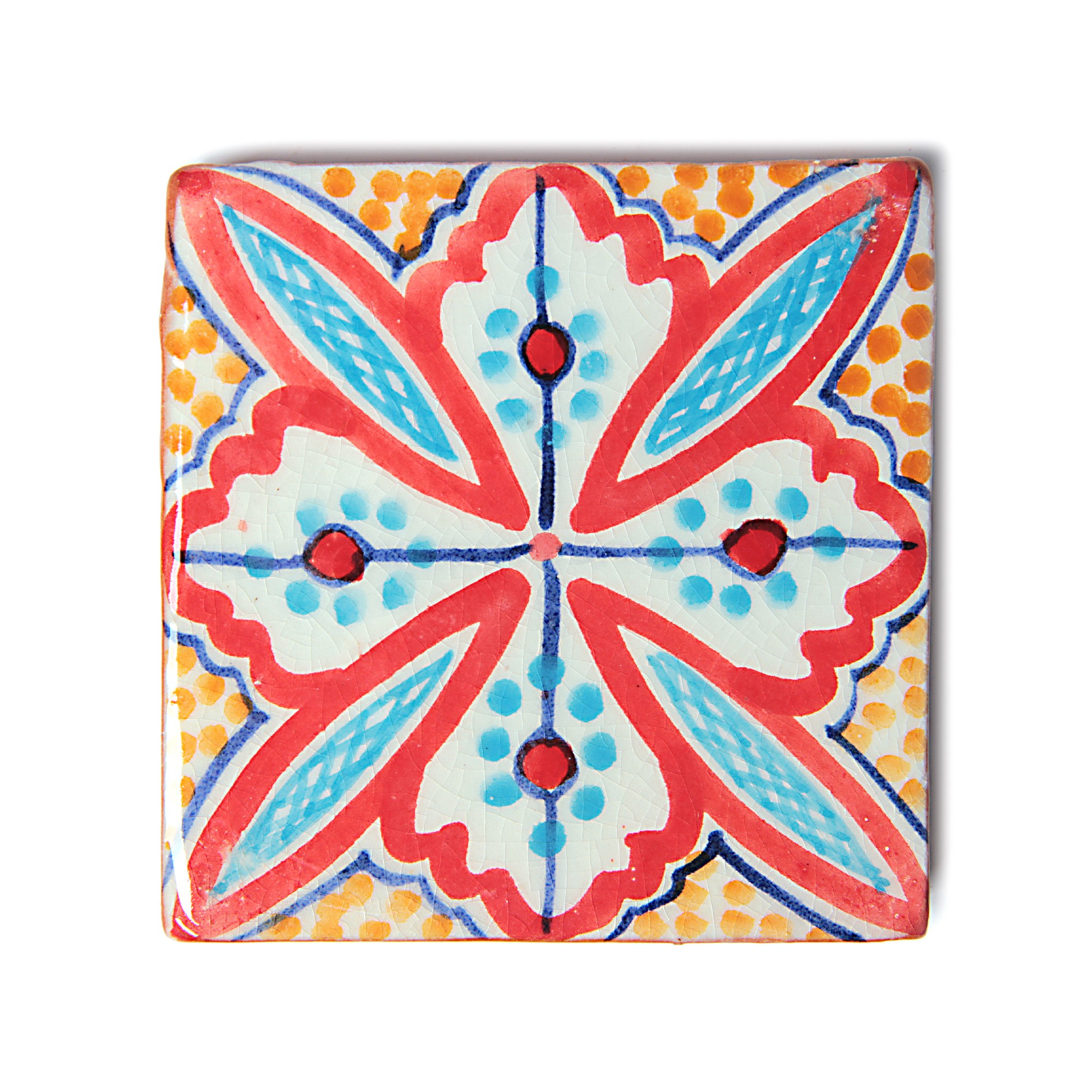 Kachel 'Safi Orange', multicolor, T 10 cm, B 10 cm von fischer's lagerhaus
