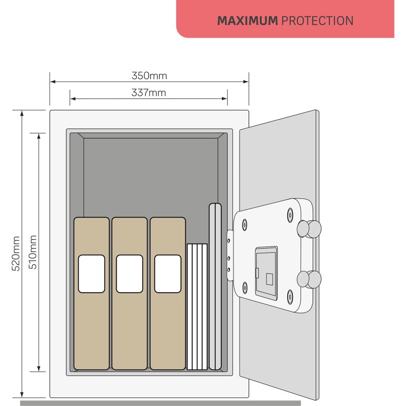 Coffre-fort Protection Maximum Haute Sécurité Biométrique motorisé 49 L - serrure électronique et à empreinte digitale Yale