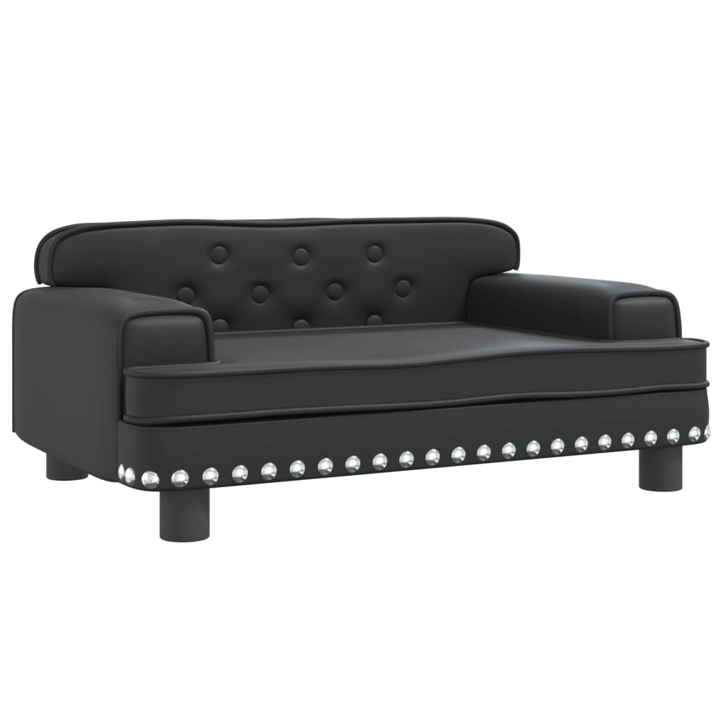 Cama para cães em couro sintético preto vidaXL, 70x45x30 cm